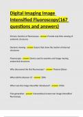 Digital Imaging Image Intensified Fluoroscopy(167 questions and answers)