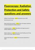 Fluoroscopy Radiation Protection and Safety questions and answers