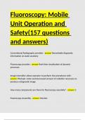 Fluoroscopy Mobile Unit Operation and Safety(157 questions and answers)