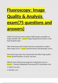 Fluoroscopy Image Quality & Analysis exam(75 questions and answers)