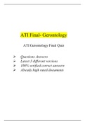 ATI Gerontology Final Quiz (3 Versions)|N212 GERO ATI LEARNING SYSTEM RN 2.0 GERONTOLOGY FINAL QUIZ (3 Versions)|Verified Documents |Latest 2021