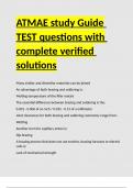 ATMAE study Guide TEST questions with complete verified solutions