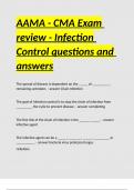 AAMA - CMA Exam review - Infection Control questions and answers.