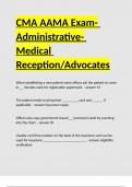 CMA AAMA Exam- Administrative- Medical Reception Advocates.