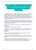 2024 APHR COMPENSATION AND BENEFITS (14%) TEST STUDY GUIDE EXAM WITH CORRECT ANSWERS