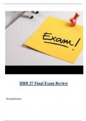 HRB 27 Final Exam Review ( Latest 2024 / 2025 ) Actual Questions and Answers 100% Correct