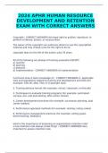 2024 APHR HUMAN RESOURCE DEVELOPMENT AND RETENTION EXAM WITH CORRECT ANSWERS