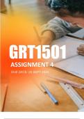 GRT1501 Assignment 4 2024 - Due 25 Sept 2024