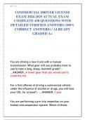 COMMERCIAL DRIVER LICENSE  EXAM 2024-2025 ACTUAL EXAM  COMPLETE 450 QUESTIONS WITH  DETAILED VERIFIED ANSWERS (100%  CORRECT ANSWERS) / ALREADY  GRADED A+