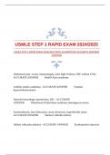 USMLE STEP 1 RAPID EXAM 2024/2025 WITH GUARANTEED ACCURATE ANSWERS |VERIFIED