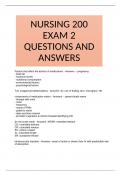 NURSING 200 EXAM 2 QUESTIONS AND ANSWERS