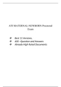 ATI  Maternal Newborn Proctored Exam |ATI MED SURG RESPIRATORY|ATI Med-Surg Proctored Exam|ATI Mental Heahth Proctored Exam|ATI NR 293 Pharmacology Midterm and Final Review|ATI Nutrition|ATI pediatric Proctored Exam|ATI Proctored Pharmacology Exam|PN Mana