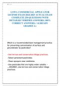 LOWA COMMERCIAL APPLICATOR LICENSE EXAM 2024-2025 ACTUAL EXAM COMPLETE 250 QUESTIONS WITH DETAILED VERIFIED ANSWERS (100% CORRECT ANSWERS) / ALREADY GRADED A+