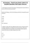 AP Statistics - Final Exam Study Guide (V.2) Detailed Questions And Expert Answers