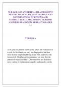 NUR 643E ADVANCED HEALTH ASSESSMENT NEWEST FINAL EXAM 2024 VERSION A AND  B COMPLETE 200 QUESTIONS AND  CORRECT DETAILED AND 100% VERIFIED  ANSWERS BRAND NEW ALREADY GRADED A+