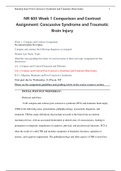 NR 603Advanced Clinical Diagnosis And Practice Across The Lifespan Practicum - Week 1 Comparison and Contrast Assignment: Concussive Syndrome and Traumatic Brain Injury