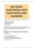 SEE EXAM ANESTHESIA QOD QUESTIONS AND ANSWERS