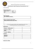 NURSING MS C350 Comprehensive Health Assessment Documentation Form/ Patient Initials	A.H.