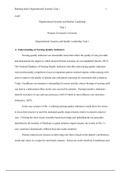 C489Task1.docx  C489  Organizational Systems and Quality Leadership    Task 1  Western Governors University  Organizational Systems and Quality Leadership Task 1  A. Understanding of Nursing Quality Indicators  Nursing-quality indicators are measurable it