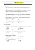 MIS 505 Final Exam Review 7 Chapter 4: Making Decisions > latest complete questions and answers Complete Solution.