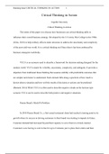 Critical Thinking in Action.edited.docx  Critical Thinking in Action  Capella University  Critical Thinking in Action  The intent of this paper is to discuss how businesses use critical thinking skills to influence their overall business strategy. Develop