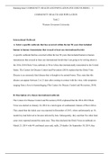 Community Health Task 2.docx  COMMUNITY HEALTH AND POPULATION  Task 2  Western Governors University  International Outbreak  A. Select a specific outbreak that has occurred within the last 50 years that included human to human transmission that crossed at