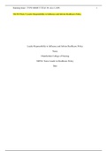 NR 554 Week 5 Leader Responsibility to Influence and Inform Healthcare Policy. A+ Work.