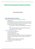 NUR 2115 / NUR2115: Fundamentals of Professional Nursing Final Exam Study Guide Worksheet (Latest 2021 / 2022) Rasmussen