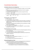 OCR MEI Mathematics: Year 1 (AS) Pure - Coordinate Geometry Cheat Sheet