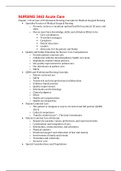 NURSING 3463 Acute Care Lecture 1 (ch 1-4) BEST Study Notes {2021}