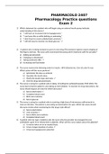 PHARMACOLO 2407 Pharmacology Practice questions Exam 2 Graded A