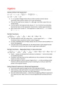 OCR MEI Mathematics: Year 2 Pure - Algebra Cheat Sheet