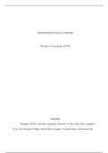 ASFinancial Statement Analysis Final Paper.docx    Financial Statement Analysis Final Paper  Principles of Accounting ACC205  Overview  The paper will delve into three companies' financials. It will examine three companies Coca Cola, Keurig Dr. Pepper,