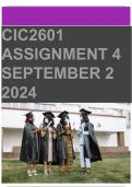 CIC2601 Assignment 04 Complete Answers 2024{02 September 2024}  Accurate Answers & Guidelines, References And Clear Explanations