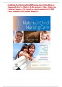 TEST BANK FOR MATERNAL CHILD NURSING CARE 7TH EDITION BY SHANNON E. PERRY, MARILYN J. HOCKENBERRY, MARY CATHERINE CASHION CHAPTER 1-50 COMPLETE GUIDE LATEST UPDATE