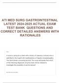 ATI MED SURG GASTROINTESTINAL LATEST 2024-2025 ACTUAL EXAM TEST BANK  QUESTIONS AND CORRECT DETAILED ANSWERS WITH RATIONALES