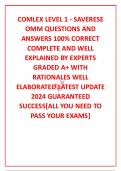 COMLEX LEVEL 1 - SAVERESE OMM QUESTIONS AND ANSWERS 100% CORRECT COMPLETE AND WELL EXPLAINED BY EXPERTS GRADED A+ WITH RATIONALES WELL ELABORATED LATEST UPDATE 2024 GUARANTEED SUCCESS[ALL YOU NEED TO PASS YOUR EXAMS]