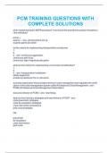 PCM TRAINING EXAM QUESTIONS WITH COMPLETE SOLUTIONS