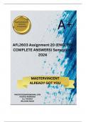 AFL2603 Assignment 20 (ENGLISH COMPLETE ANSWERS) Semester 2 2024 - ; 100% TRUSTED Complete, trusted solutions and explanations.