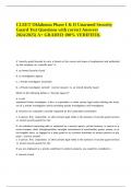 CLEET Oklahoma Phase I & II Unarmed Security Guard Test Questions with correct Answers 2024-2025( A+ GRADED 100- VERIFIED).