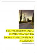 LEV3701 Assignment 1 QUIZ (COMPLETE ANSWERS) Semester 2 2024 (150297)- DUE 21 August 2024