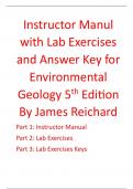 Instructor Manual for Environmental Geology 5th Edition By James Reichard (All Chapters, 100% Original Verified, A+ Grade)