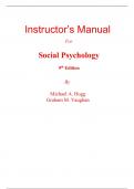 Instructor Manual for Social Psychology 9th Edition By Michael Hogg, Graham Vaughan (All Chapters, 100% Original Verified, A+ Grade)