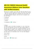 MN 552 /MN552 Advanced Health Assessment Midterm Exam Questions with Verified Answers | Latest 2024/2025