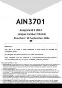 AIN3701 Assignment 3 (ANSWERS) 2024 - DISTINCTION GUARANTEED