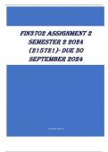 FIN3702 Assignment 2 Semester 2 2024 (215721)- DUE 30 September 2024