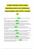 LVMPD NEVADA POST EXAM | Questions and Correct Solutions | Latest Update 2024/2025 | Graded A+