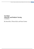 Exam (elaborations) NURS MISCTestBank-Ricci-Maternity-Pediatric-Nursing  (NURS MISCTestBank-Ricci-Maternity-Pediatric-Nursing) / MATERNITY AND PEDIATRIC NURSING 3RD EDITION RICCI TEST BANK (all chapters questions & answers) Ace on your studies > Latest