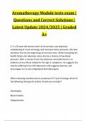 Aromatherapy Module tests exam | Questions and Correct Solutions | Latest Update 2024/2025 | Graded A+