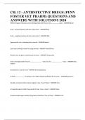 CH. 12 - ANTIINFECTIVE DRUGS (PENN FOSTER VET PHARM) QUESTIONS AND ANSWERS WITH SOLUTIONS 2024